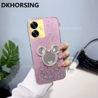 DKHORSING เคสดาวกลิตเตอร์หรูหราสำหรับ Realme C55 C55NFC Realme 10T 5G C33 C35 C20 C11 C31ใหม่ C30ซิลิโคนใสเคสโทรศัพท์เนื้อนิ่ม TPU C30S ฝาครอบหลัง NFC C25Y 10T 5G พร้อมขายึดกระจกเงาน่ารักแฟชั่น