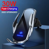 30W Automatic Car Wireless Charger for iPhone 14 13 12 11 XR X Samsung S22 S21 Magnetic USB Qi Fast Charging Phone Holder Mount Car Chargers