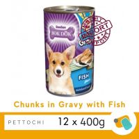 Bok Dok Chunks in Gravy อาหารสุนัข รสไก่และปลาในน้ำเกรวี่ 12 x 415g