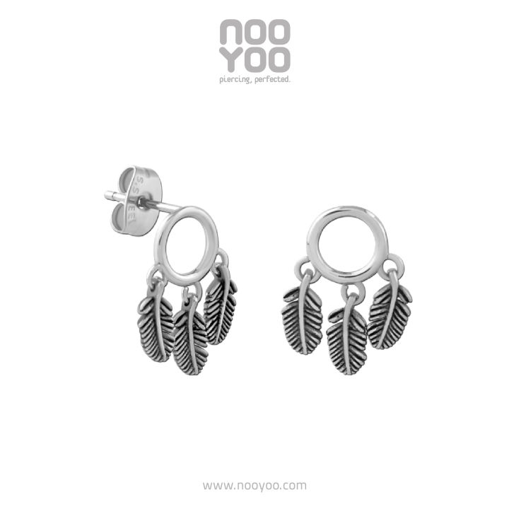 nooyoo-ต่างหูสำหรับผิวแพ้ง่าย-dream-catcher-surgical-steel