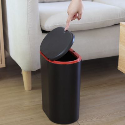 Black Plastic Trash Can Kitchen Toilet Press Type Waste Compost Bin Dustbin Bathroom Trash Bin Garbage Waste Sorting Basket E5