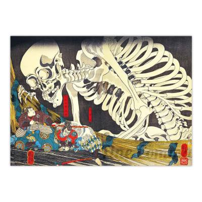 ศิลปะญี่ปุ่นโปสเตอร์ลายพิมพ์โครงกระดูก Utagawa Kuniyoshi Ukiyo-E พิมพ์ผ้าใบวาดภาพผนังตกแต่งศิลปะโปสเตอร์ประดับบ้านของขวัญผ้าใบพิมพ์1ชิ้นกรอบไม้ด้านในหรือไร้กรอบ (ขนาดภาพสามารถปรับแต่งขนาดได้)