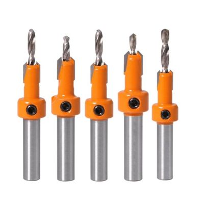 5Pcs Wood Hole Drill Bit,8MM Countersink Drill Bit Router Bit,Wood Working Counter Sink Drill Bit Set Screw Cutter