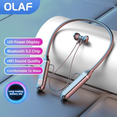 ZZOOI Olaf TWS Wireless Headphones Bluetooth 5.2 Earphones Magnetic Neckband Sports Waterproof Blutooth Headset with Mic Noise Cancell