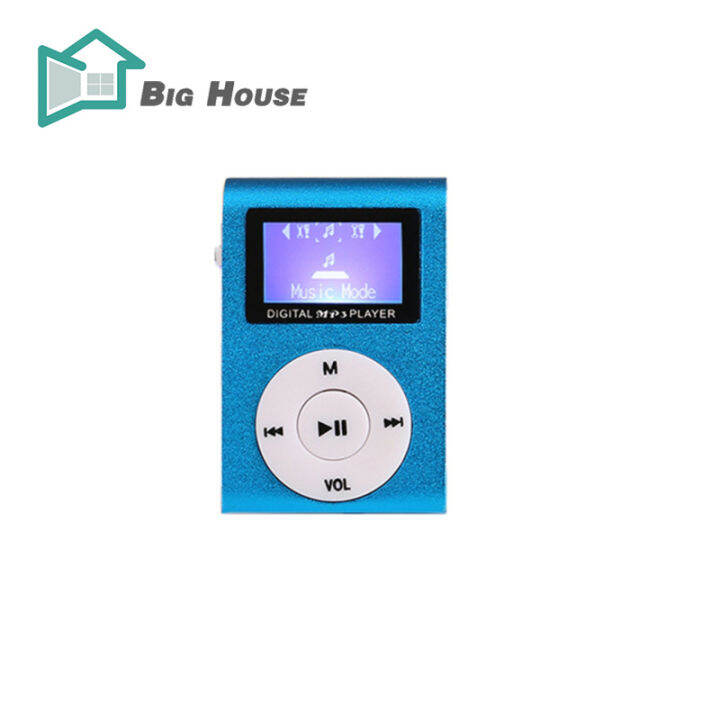 Mini Cube Cliptype Mp3 Player Display Rechargeable Portable Music