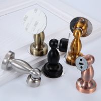 Stainless Steel Magnetic Door Stopper Sticker Toilet Glass Hidden Door Stop Holders Catch Floor Nail-free Doorstop Door Hardware Door Hardware Locks