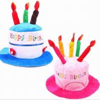 10pcs Plush Happy Cake Hat for Men Women Adult Child Size Costume Party Clothing Decoration Gifts Cosplay Birthday