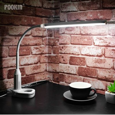 USB Powered Touch Switch Sensor Control Table Lamp Eye Protect LED Desk Lamp Brightness Adjustable Flexible Clamp Clip Lamp