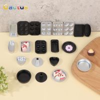 3/4/5pcs 1:6 1:12 Dollhouse Miniature Baking Tray Pan Plate Bakeware Baking Tools Diy Model Play House Kitchen Toys for Kids