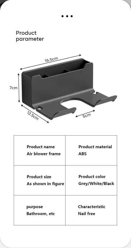 Wall Mounted Hair Dryer Holder For Dyson Hair Dryer Stand Bathroom