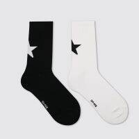 ◙✵ White Black Pentagram Simple Sporty Style Harajuku Socks Women Cotton Star Ankle Socks Female Fashion Funny Striped Socks