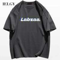 IELGY เสื้อแขนสั้นพิมพ์ลายตัวอักษรสำหรับผู้ชายผู้ชาย