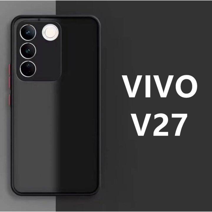 ส่งจากไทย-case-vivo-v27-5g-เคสโทรศัพท์-เคสวีโว่-เคสกันกระแทก-ปุ่มสีผิวด้าน-เคสกันรอยกล้อง-ขอบนิ่มหลังแข็ง