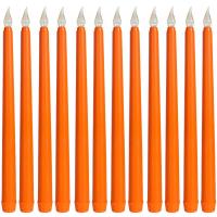 12Pcs Flameless LED Glowing Candle Light Battery Operated Taper Candle Lamp Electronic Candlestick Battery Operated Party Decor