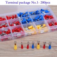 Insulated terminals 280pcs Assorted Full Insulated Fork U-type Set Wire Connectors Electrical Cable Crimp Spade Ring Terminal