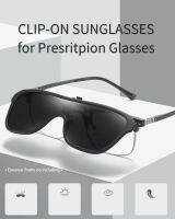 Yoo Polarized Clip-On Flip Up Clip Rimless แว่นตากันแดดสำหรับแว่นตา-TAC เลนส์ UV400 K1