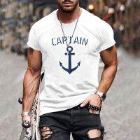 Mens T-Shirt Casual Top Unisex Oversized Clothing Anchor Cross Print All-Season O Neck Short Sleeve T Shirt For Women Tee