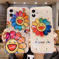 เคสโทรศัพท์มือถือ แบบนิ่ม ลายดอกทานตะวัน ประดับเพชร สีฟ้า สําหรับ iPhone 14 Pro Max 13 12 Pro Max iP11 X Xr 7 8 Plus