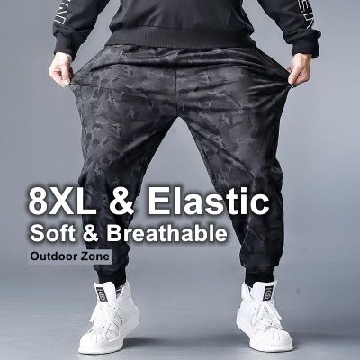 CODTheresa Finger 【M-6XL】Oversized Outdoor Elastic Jogger Pants Men Running Sweatpants Sports Pants Track Pants Gym Pant Work Pants