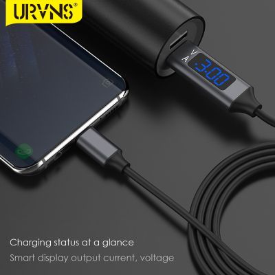 [HOT RUXMMMLHJ 566] จอแสดงแรงดันไฟฟ้าไฟ LED URVNS เคเบิลไมโคร USB ยูเอสบีชาร์จไว3A/Type C ลวดที่ชาร์จเร็วสำหรับโทรศัพท์มือถือ