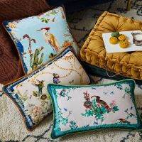 Home Decor Jungle Bird Cushion Cover Decorative Pillow Case Luxury Modern Simple Forest Parrot Crane Soft Velvet Sofa Coussie NA