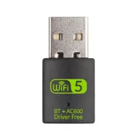 อะแดปเตอร์ที่รองรับบลูทูธ Wi-Fi USB 600Mbps Dual Band 2.4/5Ghz ดองเกิล Wifi มินิรับสัญญาณภายนอกไร้สายสำหรับพีซี/แล็ปท็อป