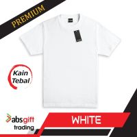 RIANS (PREMIUM) 190gsm - WHITE, Cotton Round Neck T-Shirt (Short Sleeve) (Men Woman) READY STOCK