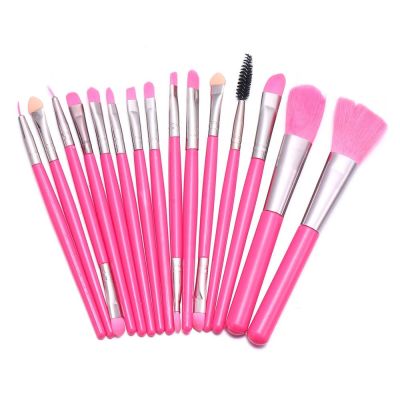 【cw】 15PCS  Fluorescent Purple Soft Makeup Brush Set Blush Powder Foundation Eye Shadow Beauty Tools