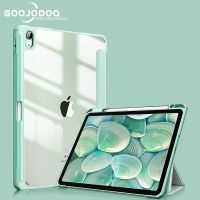 For iPad Pro 12.9 2018 -2022 for  iPad Pro 12 9 Cover 12.9 3rh 4th 5th 6th Gen Transparent Acrylic Leather Case with Pen slot Bag Accessories