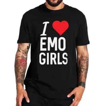 I Love Emo Girls Tshirt / I Heart Emo Girls T Shirt / Y2K 