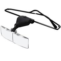 ๑ Magnifying Glass Headhold Magnifier LED Light 1.5/2.5/3.5 Reading Eye Repair Magnifier With 3pc Glasses Loupe Optical Lens