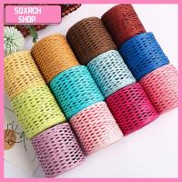 SQXRCH SHOP เส้นด้ายริบบิ้น เส้นด้ายฟางใยปาล์มธรรมชาติ ริบบิ้น Raffia สำหรับห่อของขวัญ 150เมตรค่ะ เส้นด้ายกระดาษฟาง rafia ของใหม่ ถักด้วยมือ เชือกเข็มขัดบรรจุภัณฑ์ ผ้าทอทอ