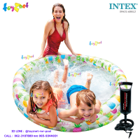 Intex ส่งฟรี สระเป่าลมลายสับปะรด (ลายใหม่) 1.32x0.28 ม. รุ่น 59431 + ที่สูบลมดับเบิ้ล ควิ๊ก วัน