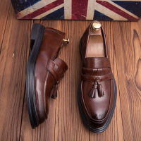 ร้อน, ร้อน★High Quality Leather Shoes Korean Formal Shoes For Men Genuine Leather Business Shoes Slip on Fashion Loafers Casual