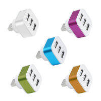 ความเร็วสูง 3 พอร์ตแบบพกพา USB2.0 HUB อลูมิเนียม + อะแดปเตอร์แยกโทรศัพท์ ABS ปลั๊กแบบหมุนได้สีสุ่ม-Gamekj