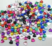 500Pcs Mixed Acrylic Heart Decoration Crafts Cabochon Scrapbooking Embellishments Flatback Nail Art Garment Beads DIY Beads