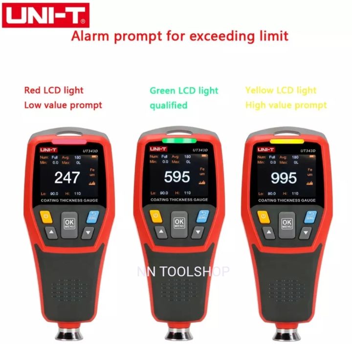 uni-t-ut343d-digital-coating-gauge-meter-เครื่องวัดความหนาฟิล์ม-เครื่องวัดความหนาสี-สินค้าพร้อมส่ง