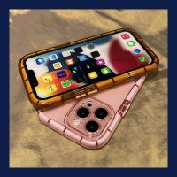 เคสไอโฟนxrบอดี้13pro ถุงลมนิรภัยเรืองแสงสีชมพู apple 13 pro max โทรศัพท์มือถือเปลือกใส iphone 13 เคสนิ่มกันกระแทก 12 ใหม่ 11 หญิง