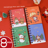 8PcsLot Christmas Gift Coil Notebook Student Mini Pocket Daily Weekly Planners Spiral Notebook School Diaries Office Stationery