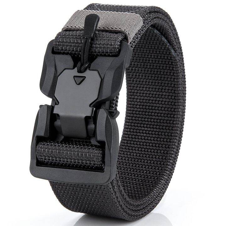 leisure-magnetic-automatic-nylon-commando-army-tactical-canvas-belt-buckle-multi-function-male-fan-labor-pants-belt