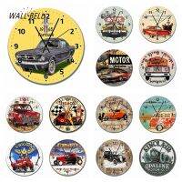 Classic Car Clocks American Gasoline Garage Decor Beer Bar Wall Clock Silent Route Us 66 Car Creative Wooden Wall Clock WB047