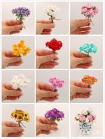 Dollhouse artificial mini flowers furniture fittings bouquet of paper flowersminiature rosescalla liiessunflower daisies