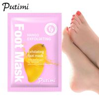 【CW】 6/7/8/9/10Pair Mango Exfoliating Foot Mask Remove Dead Skin Pedicure Sock Spa Heel Anti Crack Scrubs Bath Feet Peeling