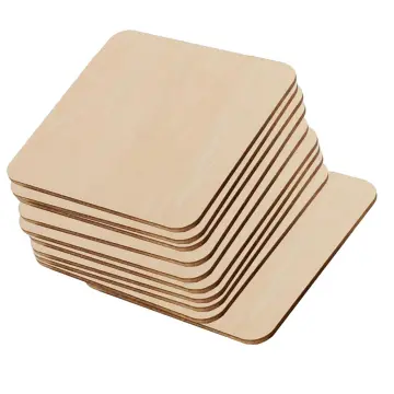10pcs/20pcs Unfinished Wood Coasters Diy Round Blank Wooden Coasters Crafts  For Drawing Painting 