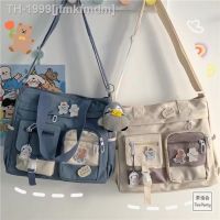 ♨ jfmkfmdm Bolsas de Multibolsos para Mulheres Kawaii Patchwork Color Shoulder Bag Bolsa Escola Estudante Crossbody Tote Japonês