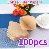 100x กระดาษกรองกาแฟที่ไม่ได้ฟอก Cones Cups Brewer Espresso Strainer Dripper