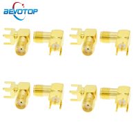 ☸✧ 5pcs SMA/RP-SMA Female Jack RF Coax Connector PCB Cable Goldplated SMA Female Right Angle Solder For PCB Mount Adapter 2 types