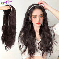 Synthetic Long Lolita Diamond Tassels Half Headband Wig With Hair Band Fluffy Clip in Hair Extension Seamless Straight Curly