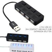 ☃ Computer Peripherals USB Hub 4Port USB 2.0 with ON/OFF LED Switch Compact Usb Muti Hub Adapter Expansion Splitter 35