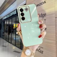 สินค้าไหม่ [ตรงรุ่น] เคส TPU ขอบเงา เคสสีพาสเทล Vivo V29 เคสโทรศัพท์กันกระแทก Vivo เคสมีขาตั้ง การ์ตูน